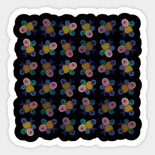 Bright Spiral Floral Cross  Pattern Sticker